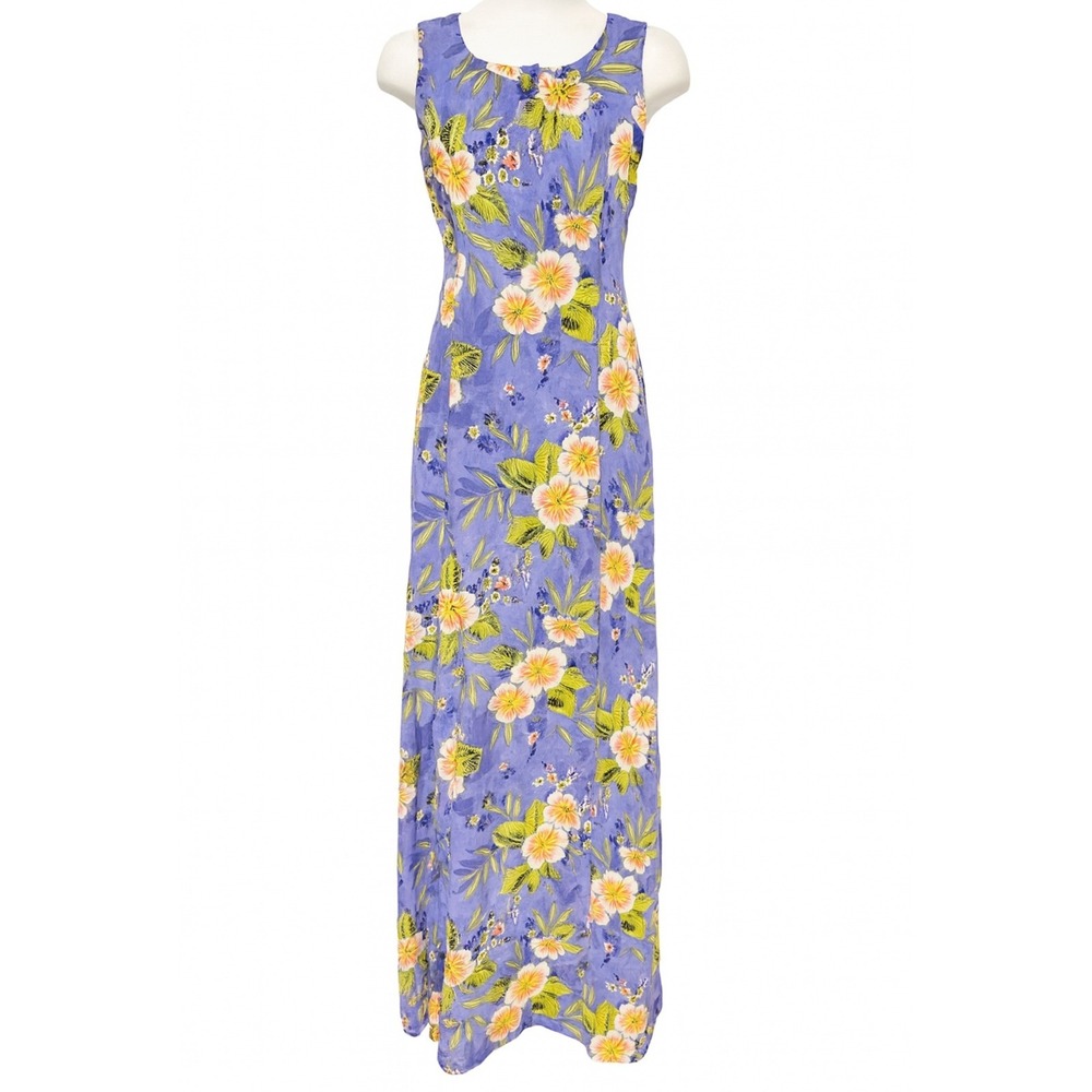 Vintage Napa Valley Womens Purple Floral Square Neck Long Maxi Dress sz S Beachy